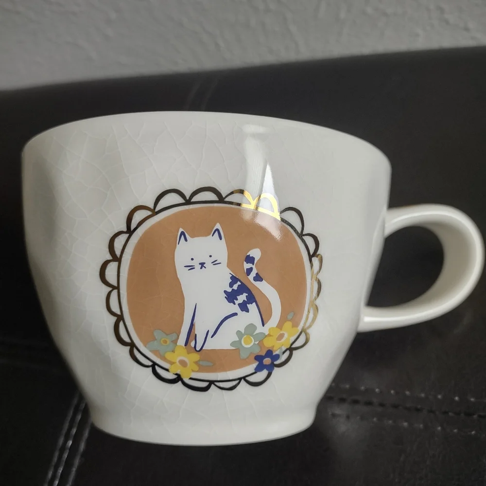 Threshold "Cat Mom" Stoneware Mug with Gold Trim and Crinkle Finish - Picture 4 of 9